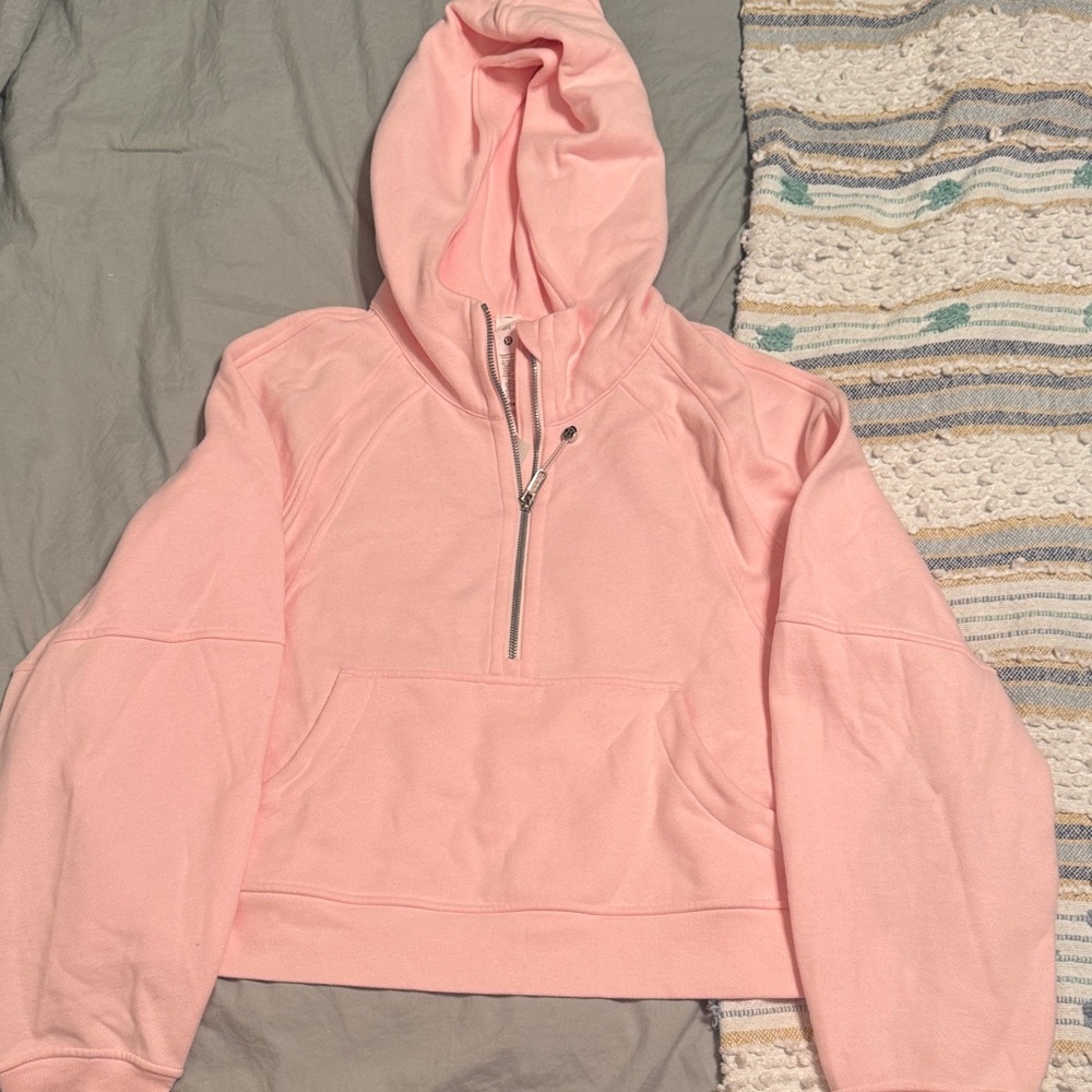 Lululemon Athletica Light Pink Scuba Half-Zip Hoodie